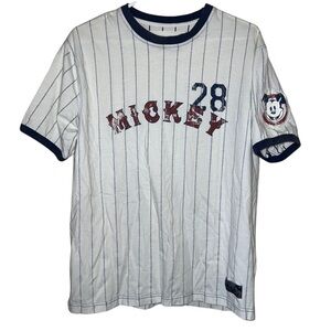 Disneyland Striped Mickey Mouse Baseball Tee Size Medium